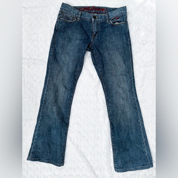 TED BAKER Y2k Floral Embroidered Low Rise Bootcut Jeans - Picture 1 of 13